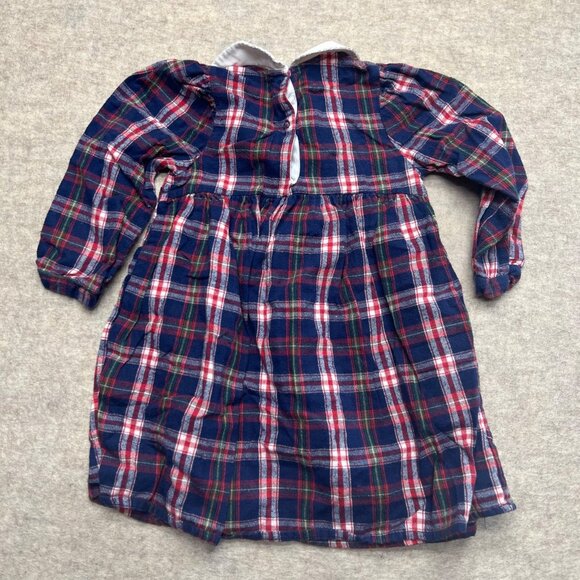 Carter's Plaid Dress Peter Pan Collar Long Sleeve 4T Peasant Classic Cottage - Picture 5 of 9